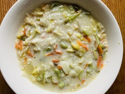 そら豆と野菜の具沢山スープ